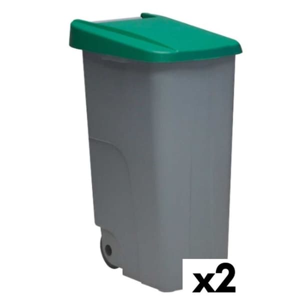 Søppelbøtte med hjul Denox 85 L Grønn 58 x 41 x 76 cm