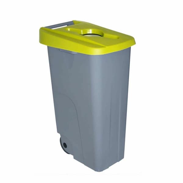 Søppelbøtte med hjul Denox 110 L Gul 58 x 41 x 89 cm