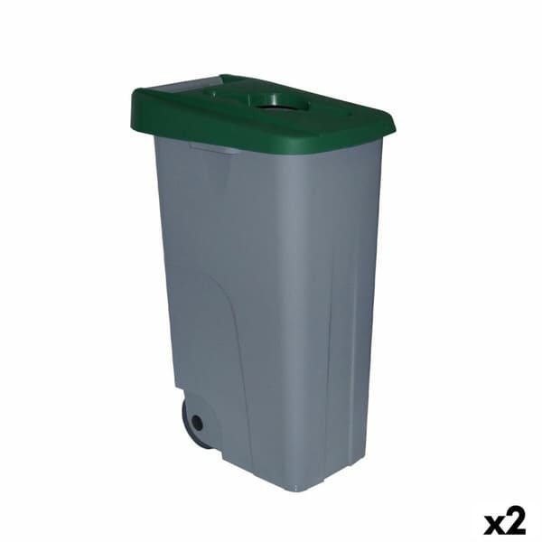 Søppelbøtte med hjul Denox 85 L Grønn 58 x 41 x 76 cm