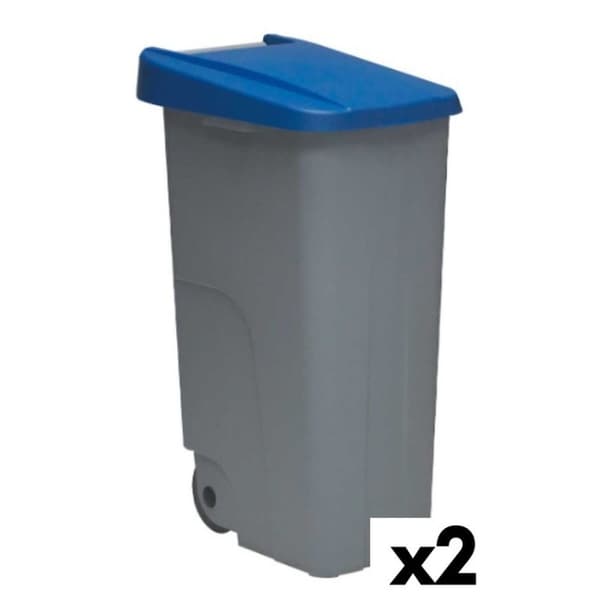 Søppelbøtte med hjul Denox 85 L Blå 58 x 41 x 76 cm