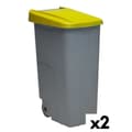 Miniatyrbilde 1 av 2: Søppelbøtte med hjul Denox 85 L Gul 58 x 41 x 76 cm