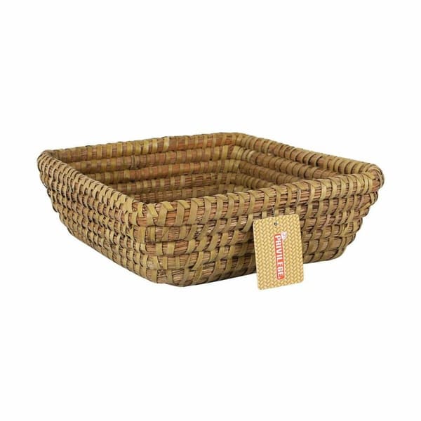 Multifunksjonell kurv Privilege Korne Brun flettet Kvadrat 27 x 27 x 9 cm (12 enheter)