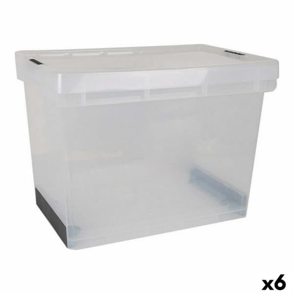 Oppbevaringsboks med Lokk Evolution Gjennomsiktig 39 x 29 x 20,5 cm (6 enheter)