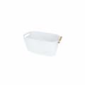 Miniatyrbilde 2 av 3: Multifunksjonell kurv Confortime Hvit Tre Plast 27 x 14,5 x 12 cm Med håndtak (12 enheter)