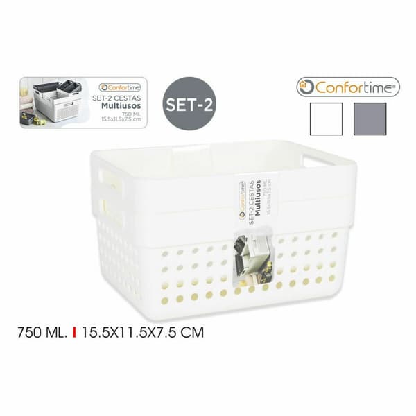 Multifunksjonell kurv Confortime 144943 15,5 x 11,5 x 7,5 cm 2 Deler (36 Enheter)