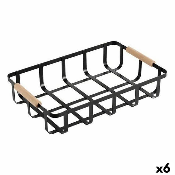 Multifunksjonell kurv Confortime Svart 36 x 24,3 x 8 cm (6 enheter)