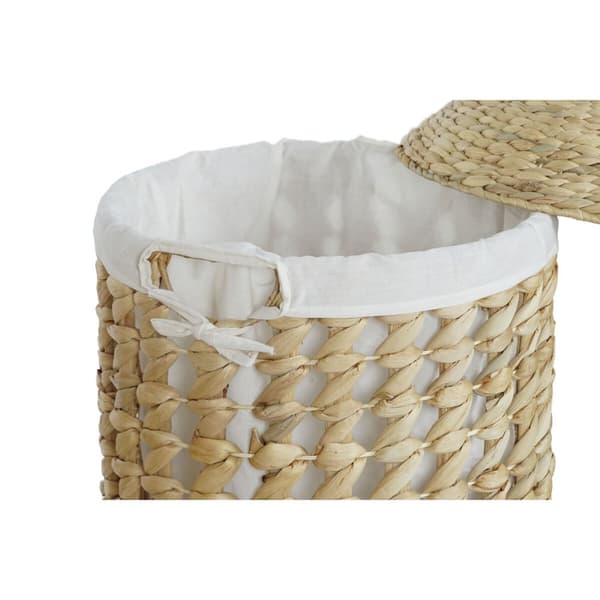 Skittentøyskurv Home ESPRIT Hvit Naturell 3 Deler 46 x 46 x 69 cm
