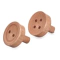 Miniatyrbilde 2 av 4: Opphengere Brun Tre Knappers Sett 2 Deler (6 enheter)