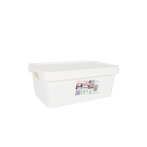 Oppbevaringsboks med Lokk Tontarelli Maya Hvit 4,2 L 28 x 18 x 11,2 cm (12 enheter)