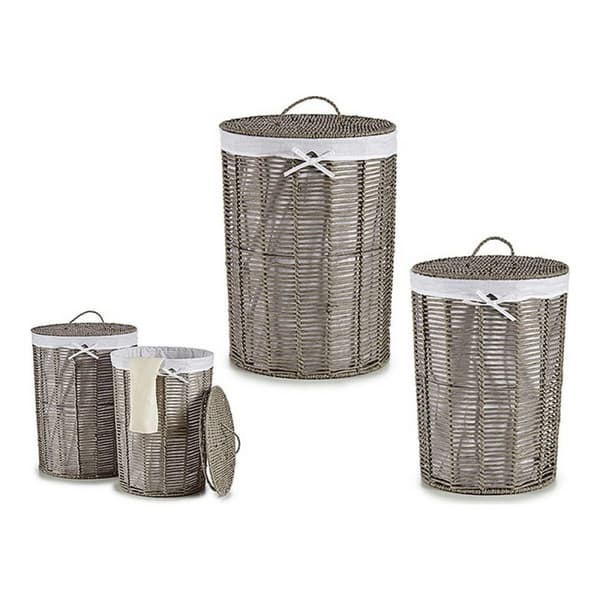 Pyykkikori Kipit Valkoinen Harmaa korihuonekalut 40 L 76 L 44 x 56 x 44 cm