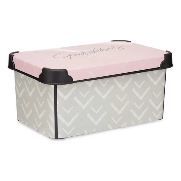 Säilytyslaatikko kannella Kipit Vibes Pinkki Muovinen 5 L 19 x 13,5 x 29,5 cm