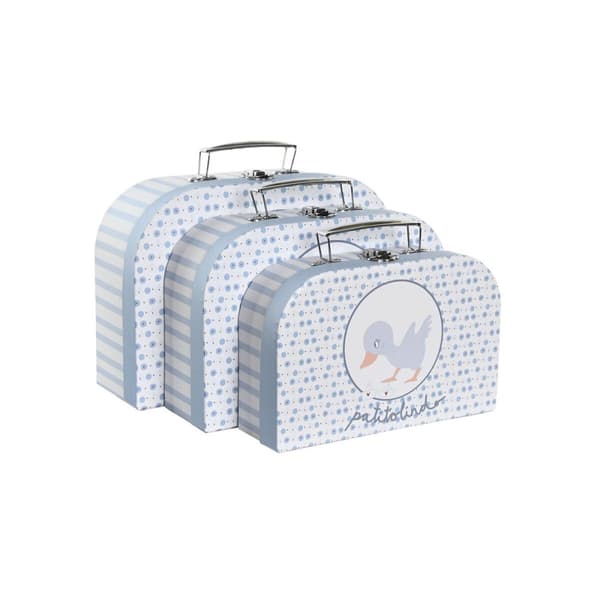 Koristerasiasetti DKD Home Decor 28 x 9,5 x 20 cm Sininen Metalli Monivärinen Kartonki