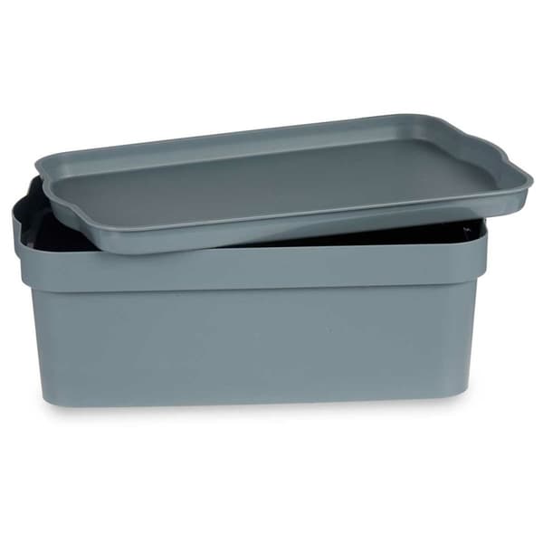 Säilytyslaatikko kannella Kipit TP593-2 Harmaa Muovinen 6 L 21,5 x 11 x 32 cm (12 osaa)