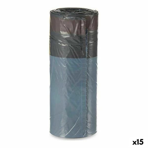 Roskapussit Sitruuna Itsestään sulkeutuva Harmaa Polyetyleeni 30 L 15 osaa