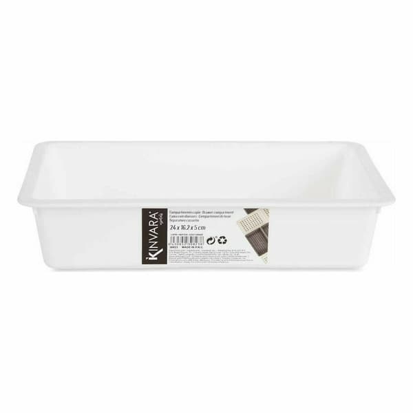 Vetolaatikon Järjestelijä Kinvara CN18799 Valkoinen Musta polypropeeni 16 x 5 x 24 cm (36 Osaa)