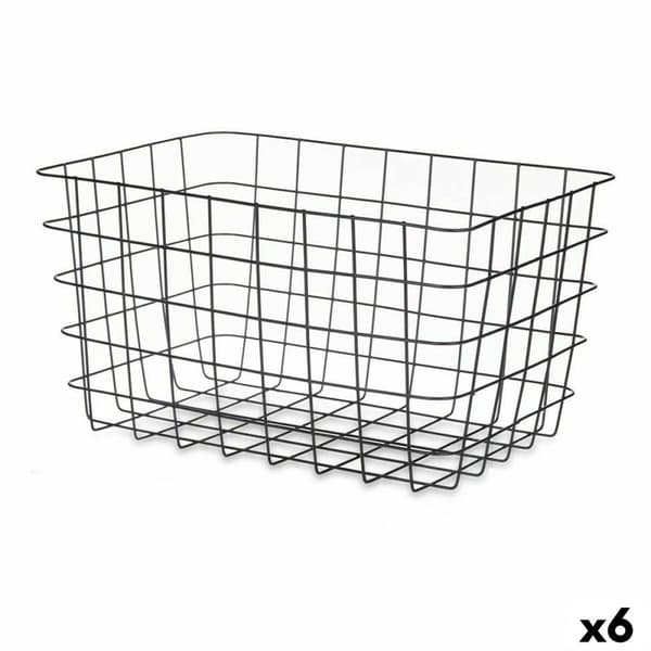 Monikäyttöinen kori Kinvara W5759K-L BLACK Musta Metalli 38,5 x 20,5 x 28 cm Suorakulmainen (6 osaa)