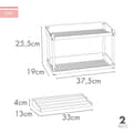 Pikkukuva 5 / 6: Keittiönkaapin järjestelijä Max Home Valkoinen 2 Hyllyt 2 osaa 37,5 x 25,5 x 19 cm