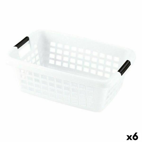 Pyykkikori Kahvoilla Valkoinen 50 L (6 osaa)