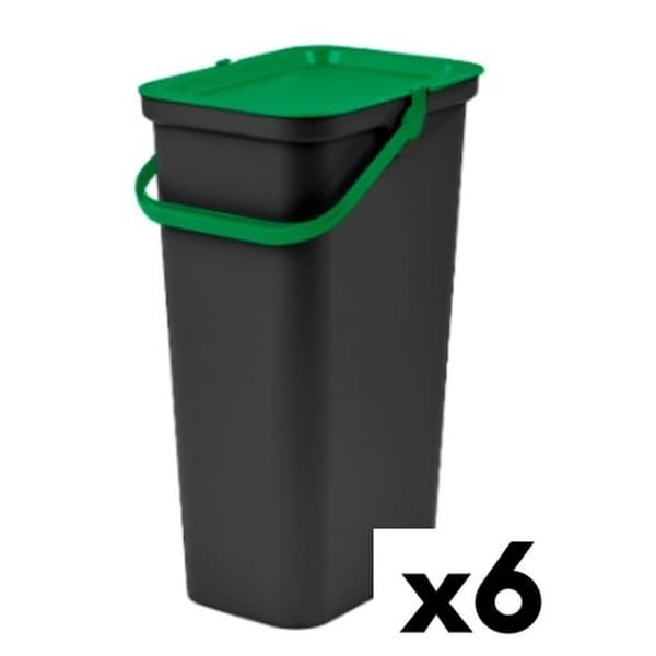 Kierrätysastia Tontarelli Moda Musta Vihreä 24 L (6 osaa)