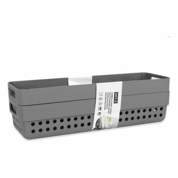 Monikäyttöinen kori Confortime 144888 24 x 7,5 x 5 cm 24 x 7,5 x 7 cm 2 Kappaletta (36 Osaa)