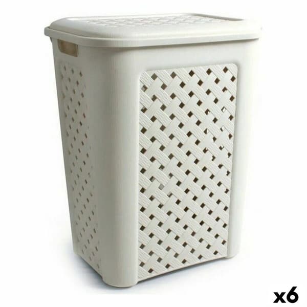 Pyykkikori Tontarelli Arianna Kannellinen Beige 43,5 x 33,5 x 55 cm (6 osaa)