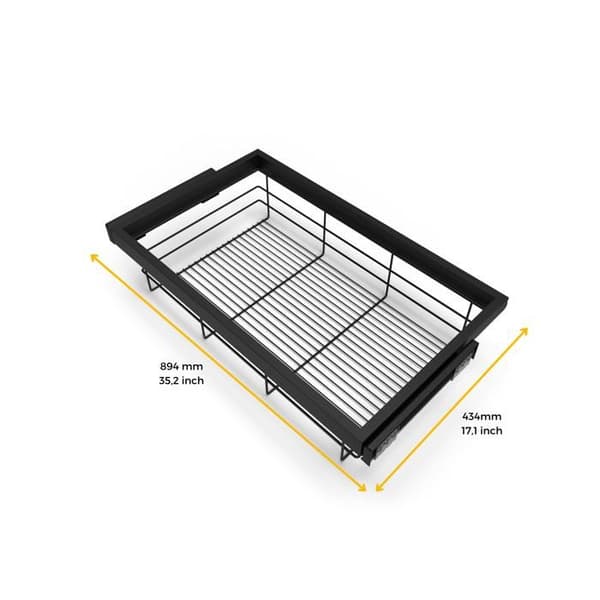 Emuca Korg och skjutramssats med mjuk stängning för garderob, justerbar, modul 900mm, stengrå