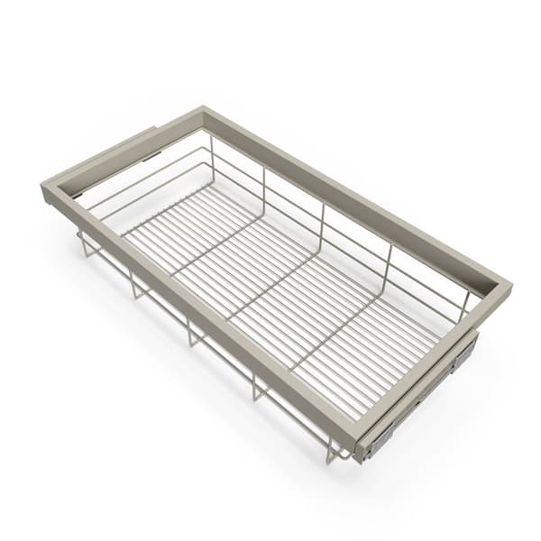 Emuca Korg och skjutramssats med mjuk stängning för garderob, justerbar, modul 900mm, stengrå