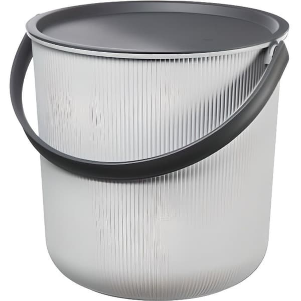 10L hink med handtag och lock Akita Universal Grey Black