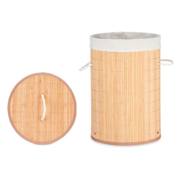 Pyykkikori Luonnollinen Metalli Bambu Puu MDF 48 L 37 x 50 x 37 cm (4 osaa)