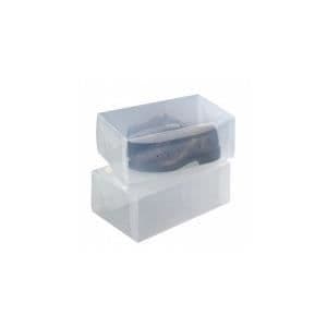 WENKO Skoförvaringslåda, Skoförvaring under sängen, Set med 2 lådor, plast, 34x13x21 cm, transparent