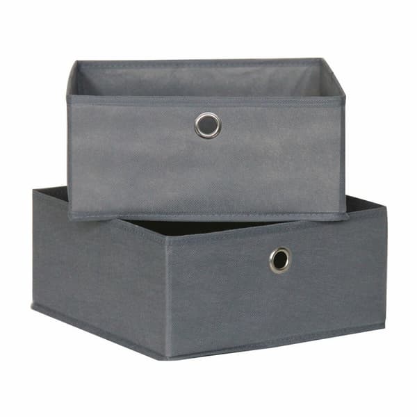 Förvaringslådor Mondex Grå 28 x 28 x 13 cm (2 antal)