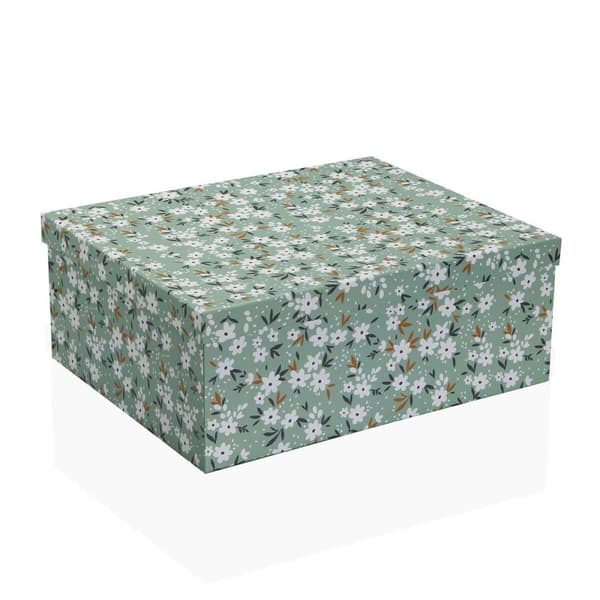 Set med stapelbara förvaringslådor Versa Virágok Papp 15 Delar 35 x 16,5 x 43 cm