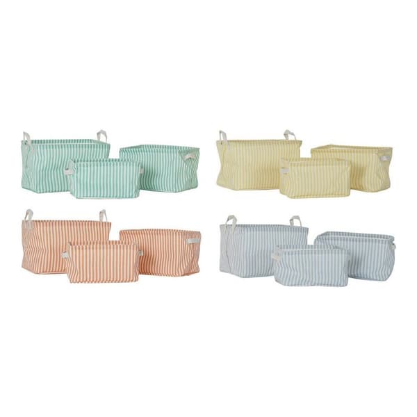Kurvesæt DKD Home Decor Gul Blå Grøn Orange Plastik 35 x 25 x 23 cm (4 Dele)