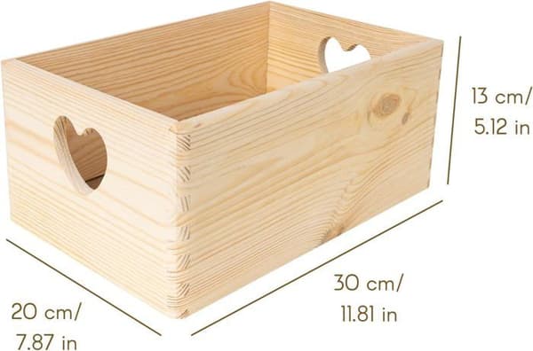 Creative Deco Träförvaringslåda - 30 x 20 x 14 cm (+/- 1 cm) - Omålad - med lock - Trälåda - Trunkbox