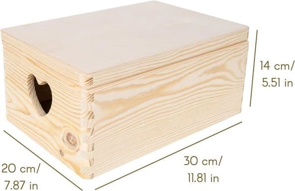 Creative Deco Träförvaringslåda 30x20x14cm - Träförvaringslåda - Köksförvaringslåda - Förvaringslåda med lock