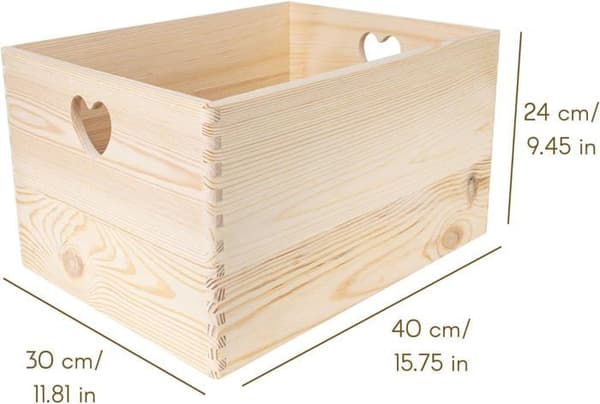 Creative Deco Pink Träförvaringslåda - 30 x 20 x 14 cm (+/- 1 cm) - med lock - Trälåda - Box Crate Trunk Trunk
