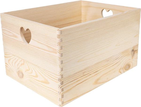 Creative Deco Pink Träförvaringslåda - 30 x 20 x 14 cm (+/- 1 cm) - med lock - Trälåda - Box Crate Trunk Trunk