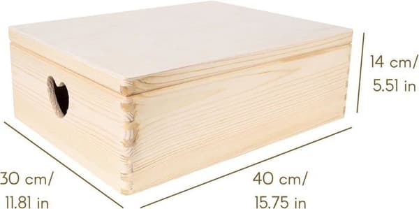 Förvaringslåda - Creative Deco - 40x30x14 cm - Trä - Anpassningsbar - Blandat