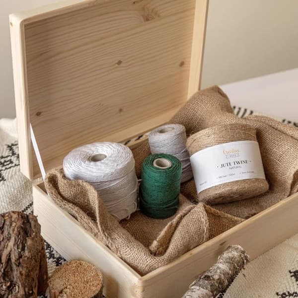 Creative Deco Förvaringslåda i trä 40x30x14cm | RÅ och OSANDAD | Trälåda | Minnesbox | Box Crate Trunk Trunk