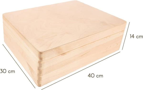 Creative Deco Förvaringslåda i trä 40x30x14cm | RÅ och OSANDAD | Trälåda | Minnesbox | Box Crate Trunk Trunk