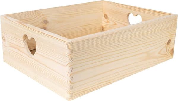 Creative Deco Yellow Träförvaringslåda - 30 x 20 x 14 cm (+/- 1 cm) - med lock - Trälåda - Crate Box Trunk Coffr