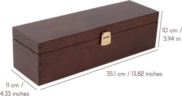 Creative Deco trä vinlåda presentförpackning Brun Brun | Förvaringslåda | 1 flaska | 36x11x9,8cm