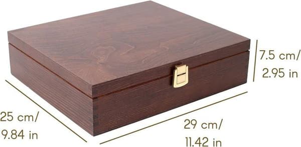 Creative Deco Brun Trä Telåda Brun | Förvaringsbox för påsar | 29x25x7,5cm | 12 fack