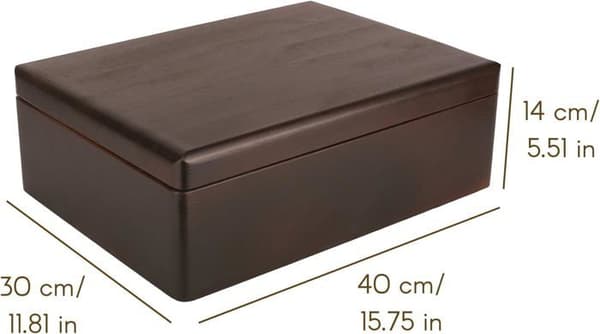 Creative Deco Brun träförvaringslåda | 40 x 30 x 14 cm | Trälåda | Minnesbox | Box Crate Trunk | RÅ