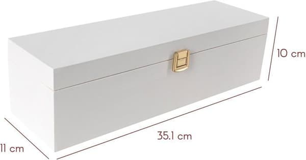 Creative Deco Vit trä vinlåda | Bröllopsvinpresent | 1 flaska | 36 x 11 x 9,8 cm | Vinlåda | Presentförpackning