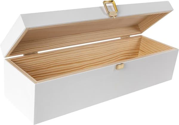 Creative Deco Vit trä vinlåda | Bröllopsvinpresent | 1 flaska | 36 x 11 x 9,8 cm | Vinlåda | Presentförpackning