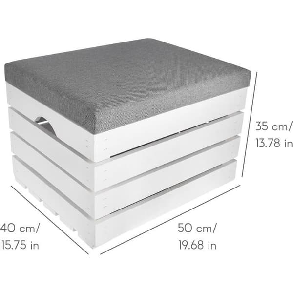 Förvaringspuff - CREATIVE DECO - Vit - Inomhus - 50 x 40 x 35 cm