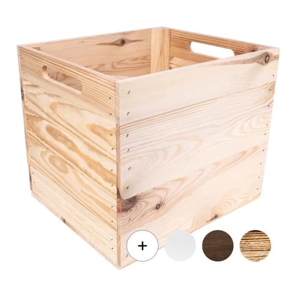 Naturligt träfodral Kompatibel med KALLAX och EXPIDIT Hyllor 33x37x33cm | Förvaringskub | KREATIV DECO
