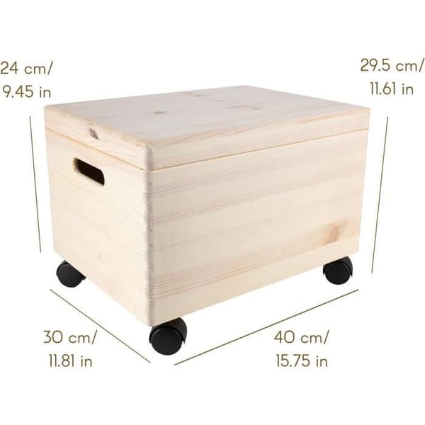 Förvaringslåda - CREATIVE DECO - XL - Massivt trä - 40 x 30 x 24 cm - Anpassningsbar