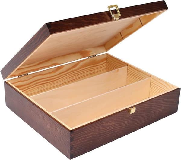 Trä Vinkartong Presentkartong Brun Brun | Förvaringslåda | 3 flaskor - KREATIV DECO
